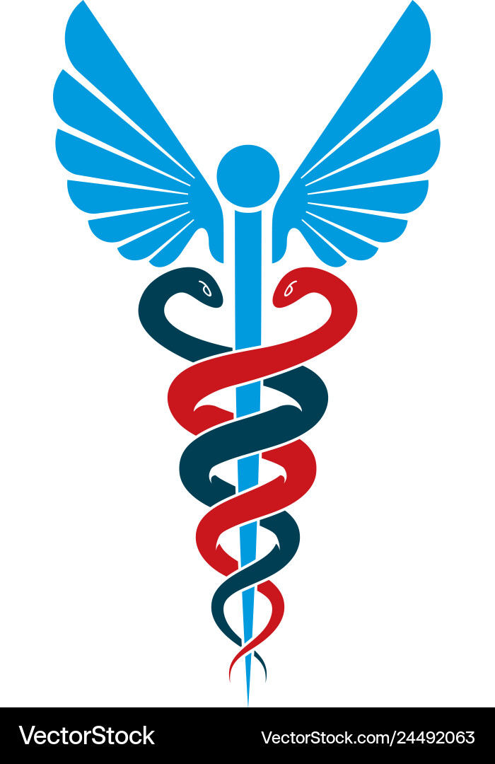 Caduceus symbol made using bird wings Caduceus symbol made using bird wings vector image