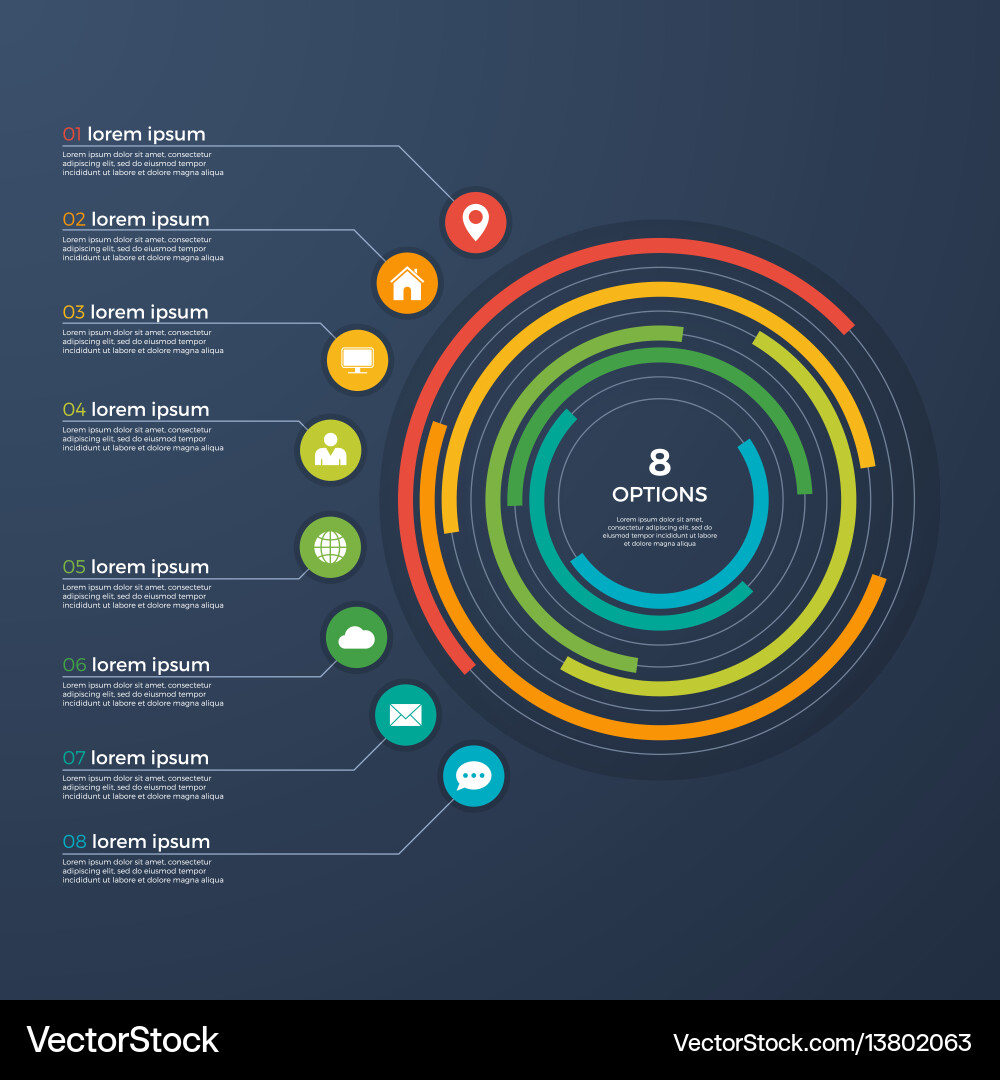 Circle Chart Data Visualization Vector Image