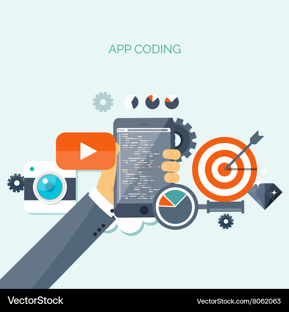 Coding & App Development Concepts vector image