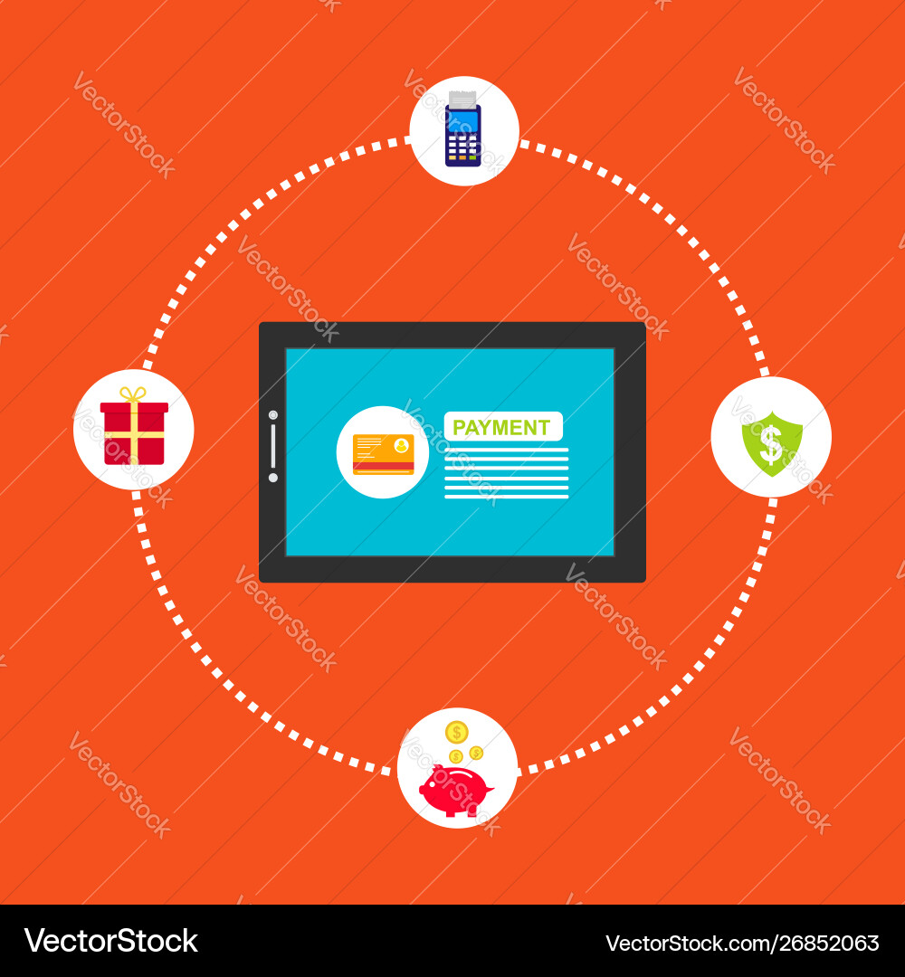 Concept online and mobile payments for web page Vector Image