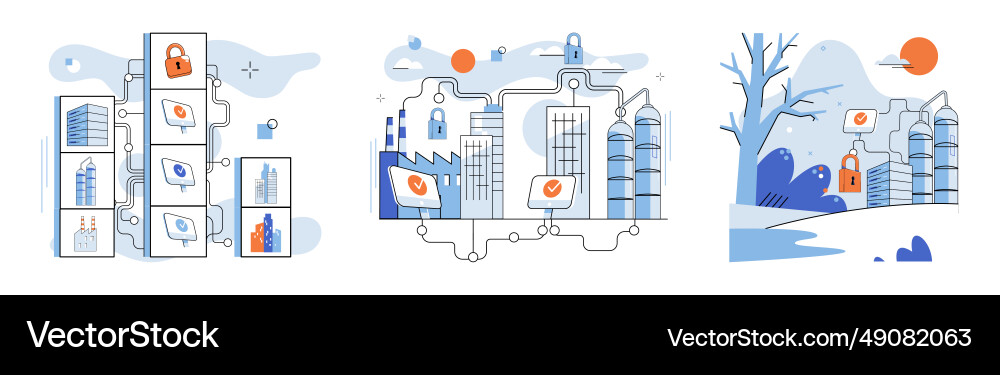 Data protection systems and software are designed vector image