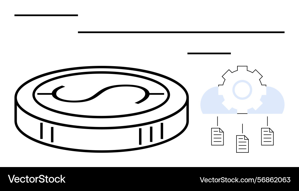 Digital currency and data integration with cloud vector image