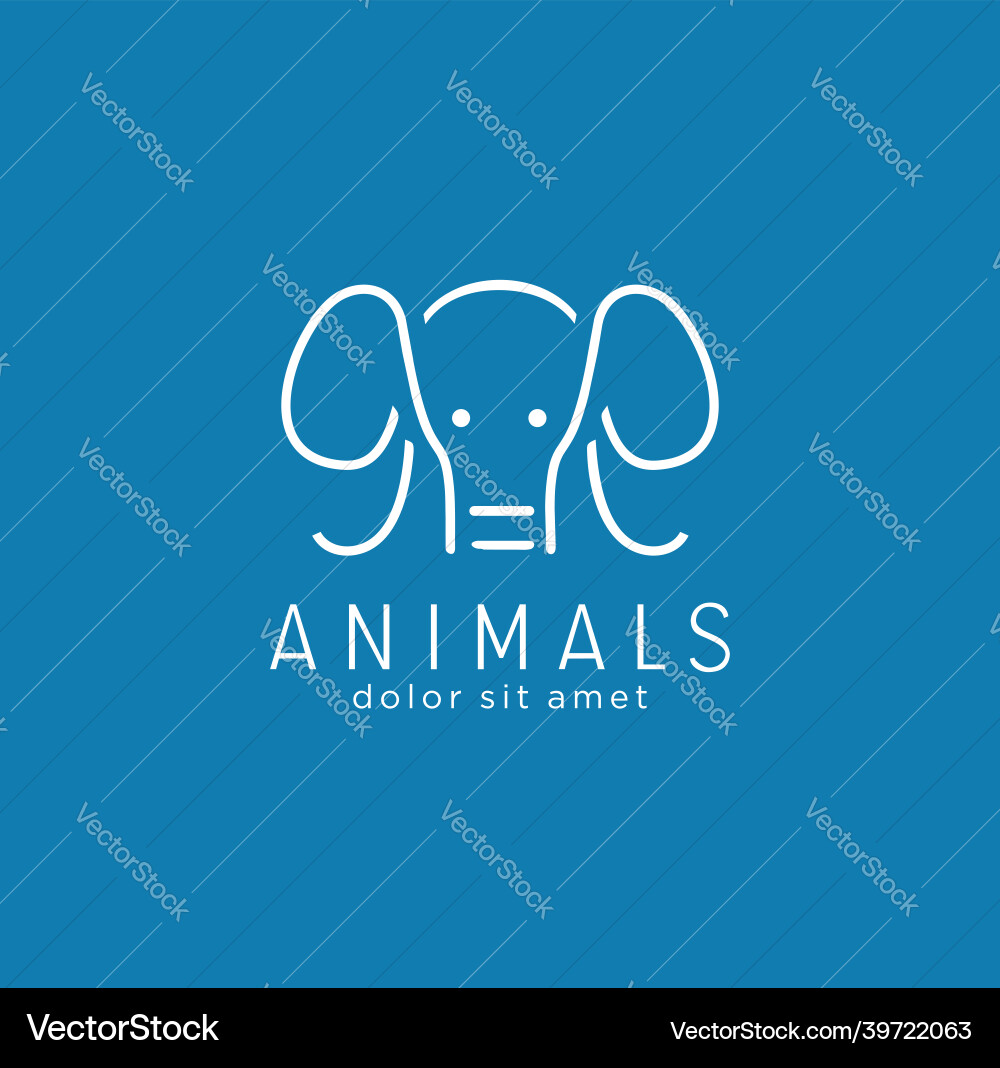 Elephant Kopf Logo Linie Kunst monoline Symbol Elephant Kopf Logo Linie Kunst monoline Symbol vektorbild