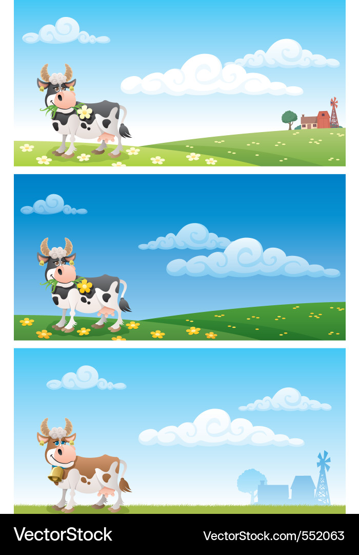 Farm Meadow Scene Vector Image