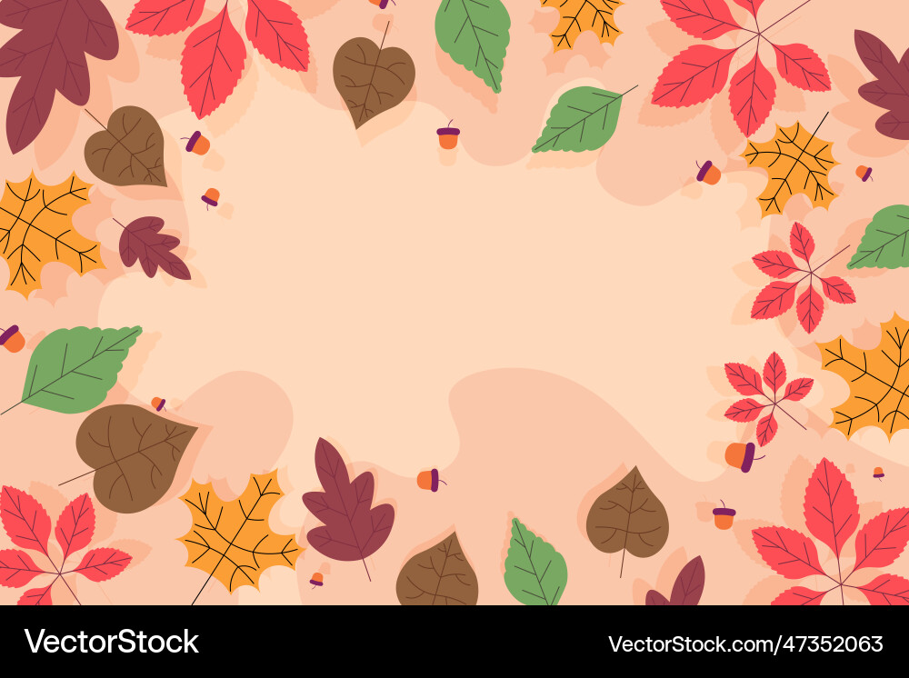 Herbst Hintergrund mit flachen Blättern Herbst Hintergrund mit flachen Blättern vektorbild