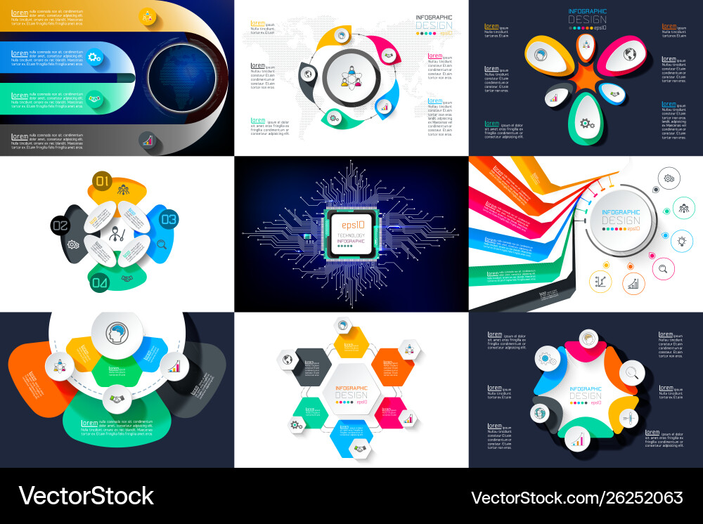Infographic design sets used for workflow layout Infographic design sets used for workflow layout vector image