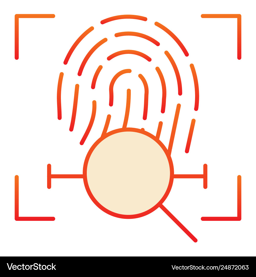 Lens with fingerprint flat icon scan Lens with fingerprint flat icon scan vector image