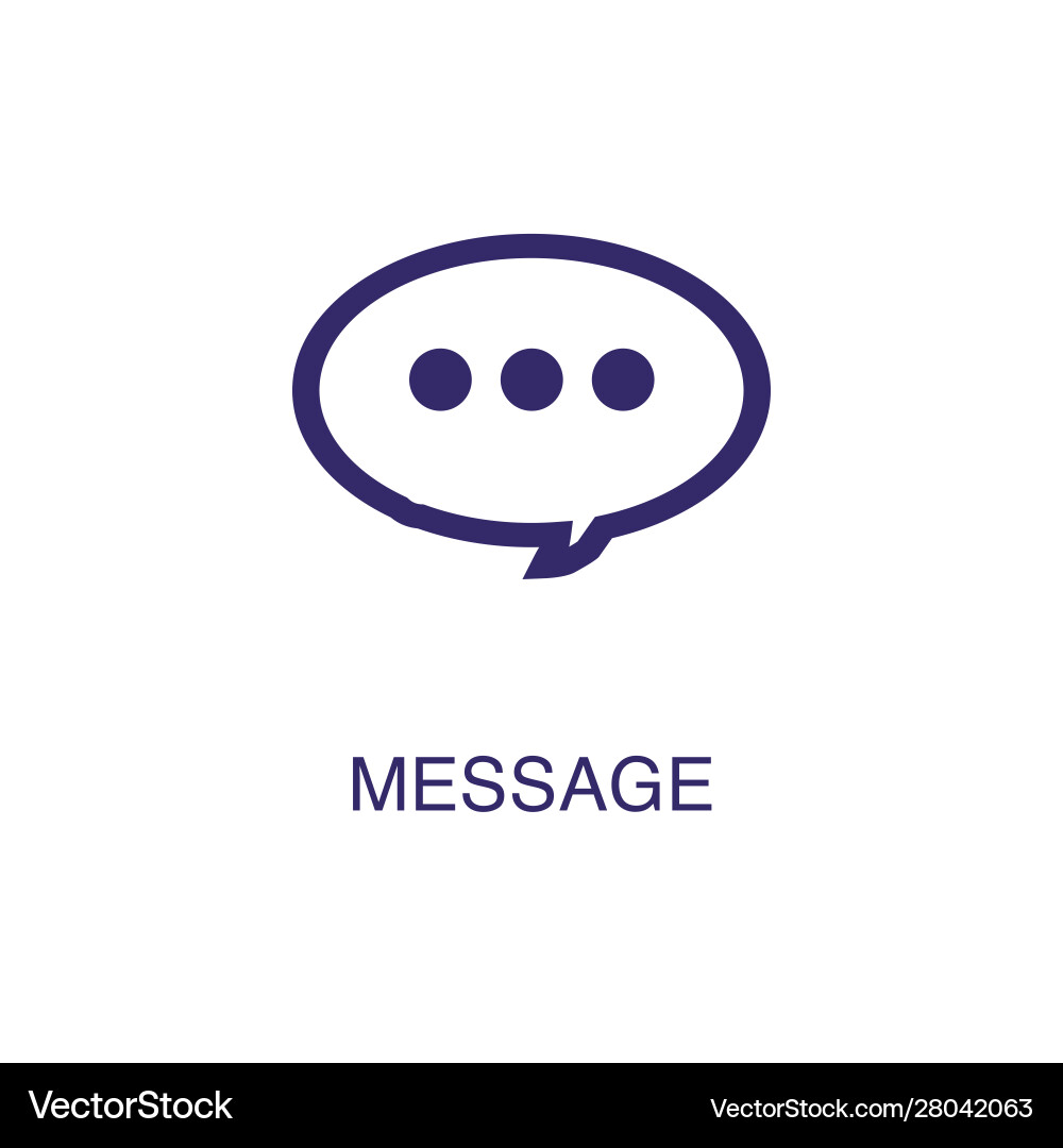 Message element in flat simple style on white Vector Image