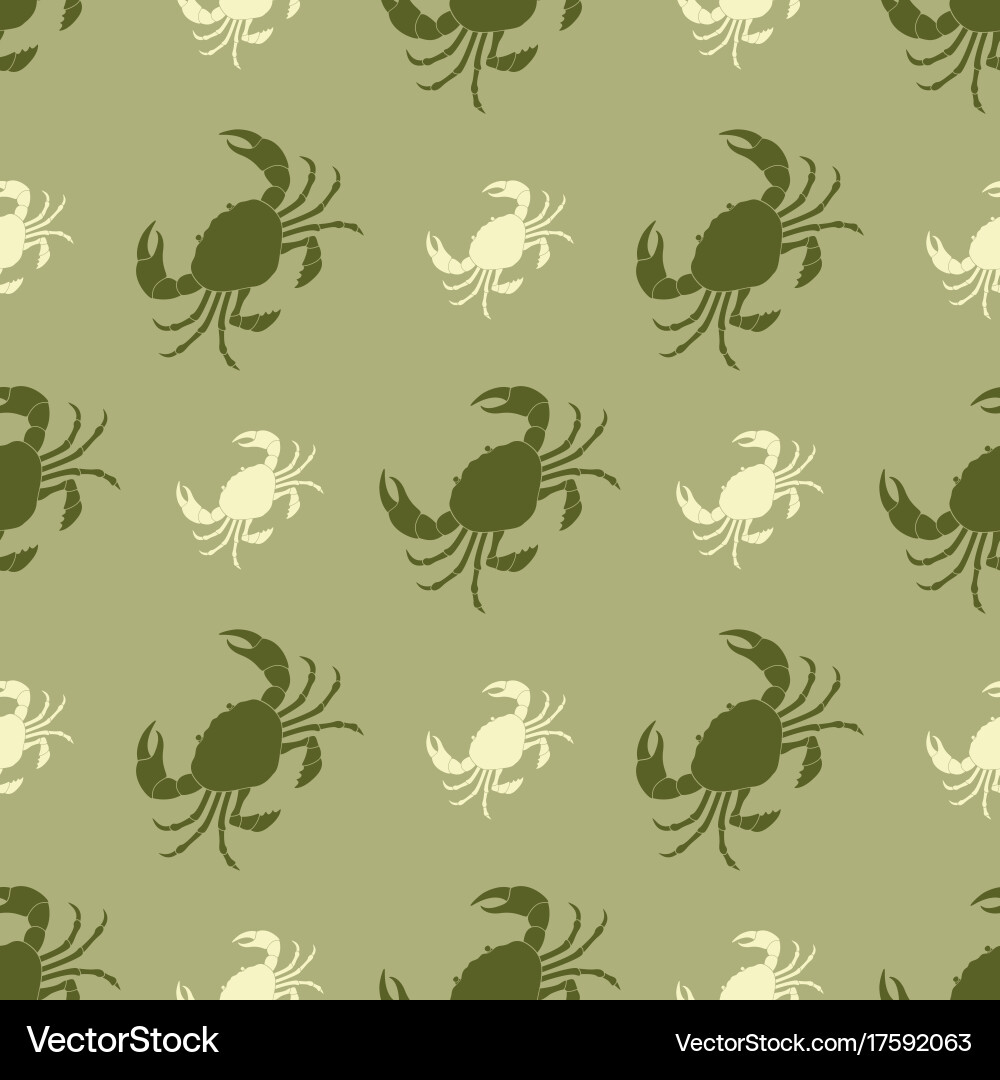 Seamless pattern with crabs vector image