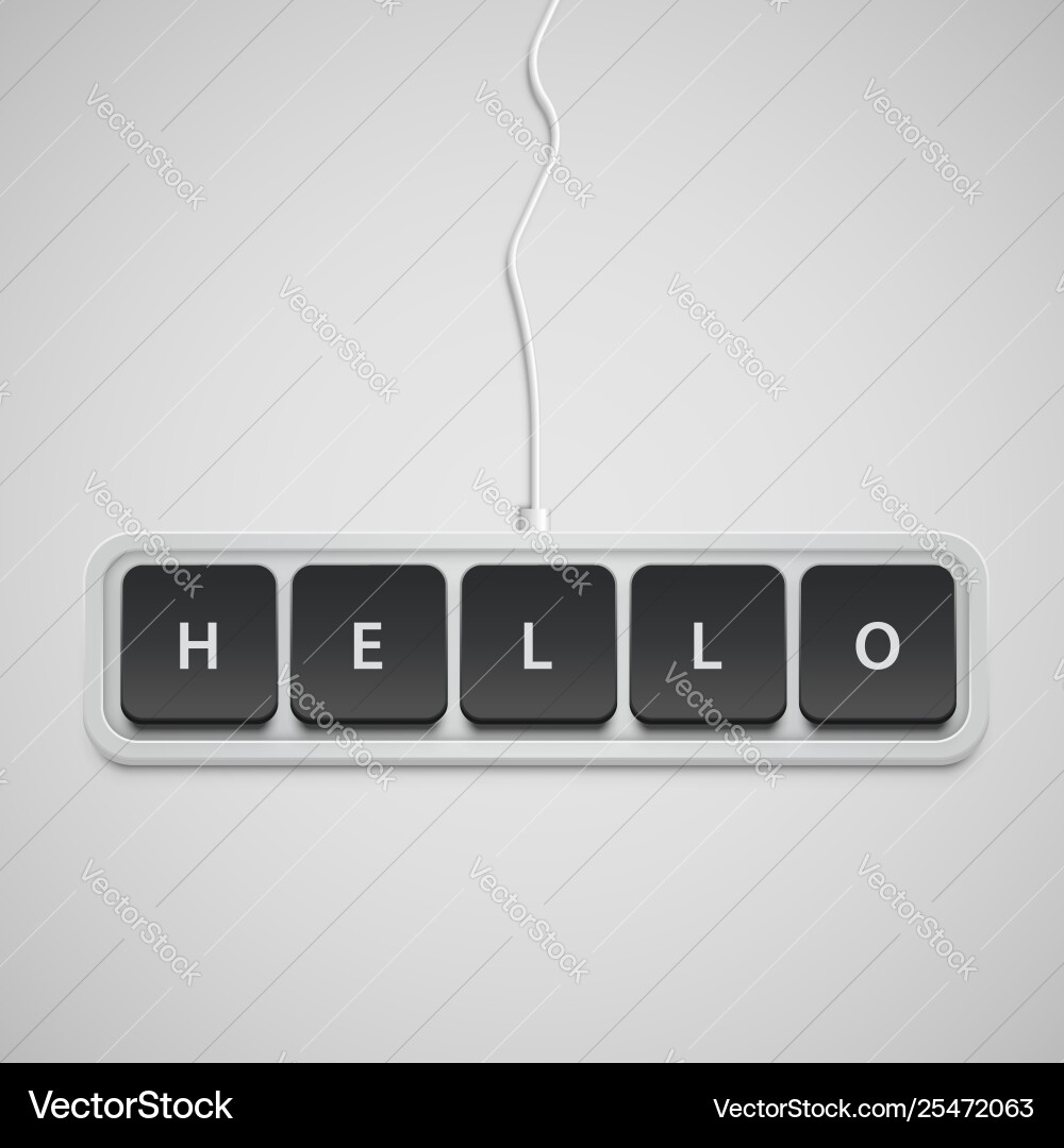 Simplified keyboard with one word only Simplified keyboard with one word only vector image