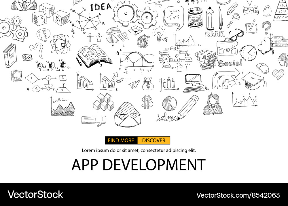 Sketch circular appdevelppment vector image