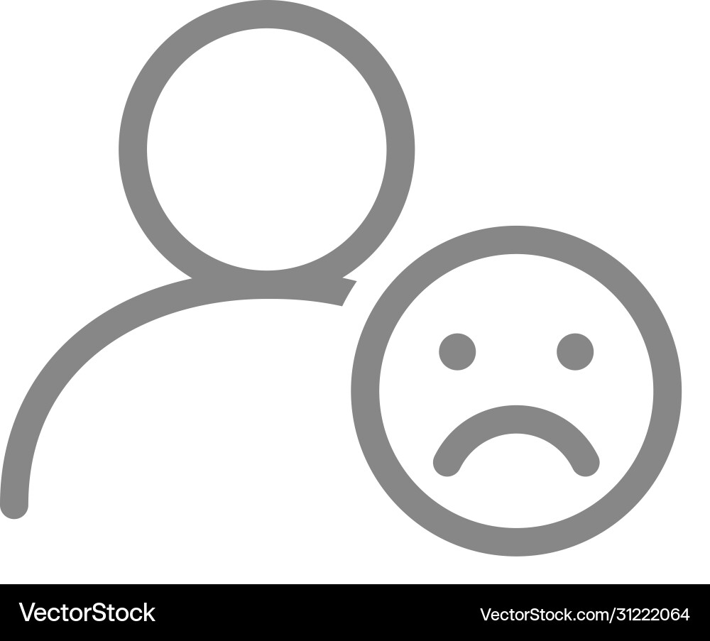 Benutzerprofil mit trauriger Gesichtszeile Icon Rating Benutzerprofil mit trauriger Gesichtszeile Icon Rating vektorbild