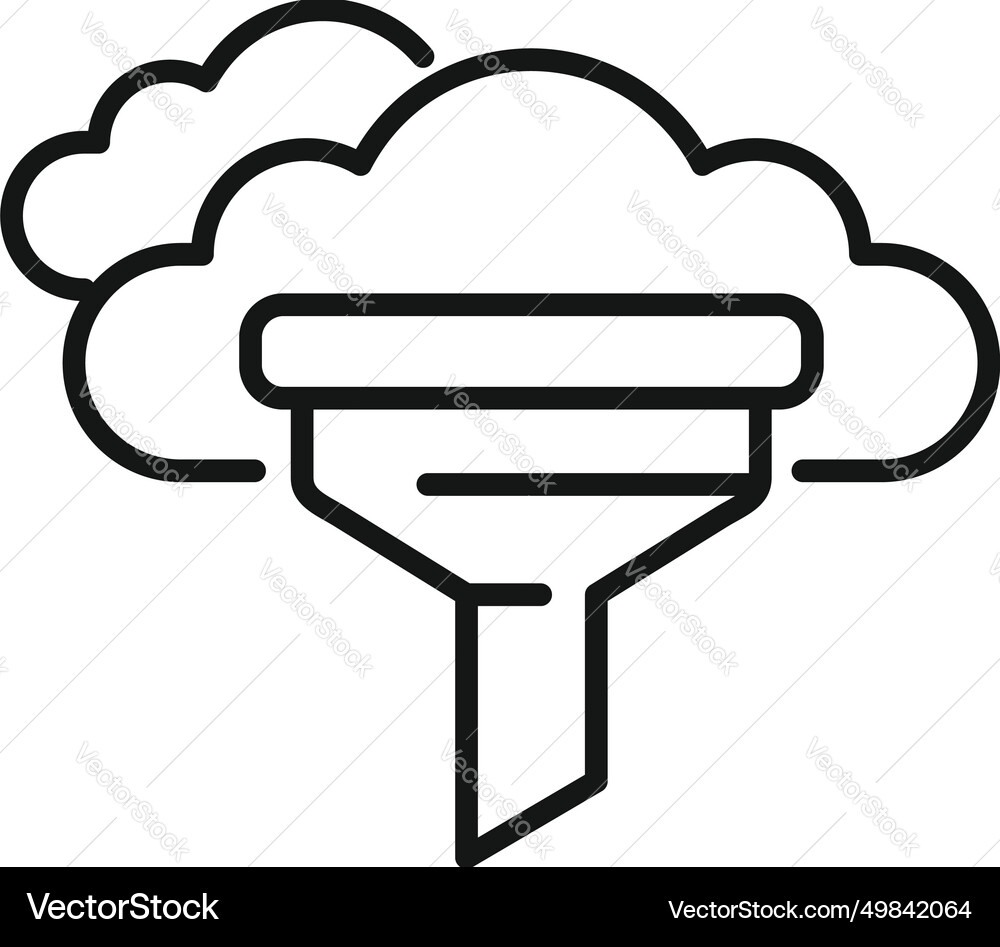 Cloud data funnel icon outline work idea Cloud data funnel icon outline work idea vector image