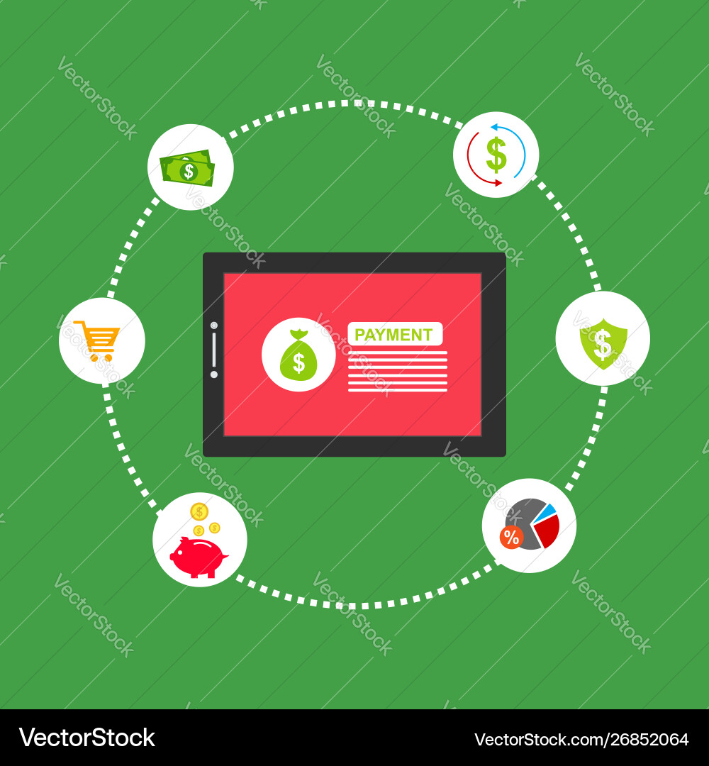 Concept online and mobile payments for web page Vector Image