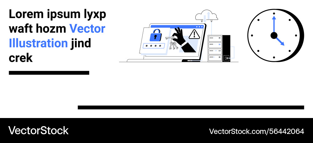 Cybersecurity risks with hacking and data Cybersecurity risks with hacking and data vector image