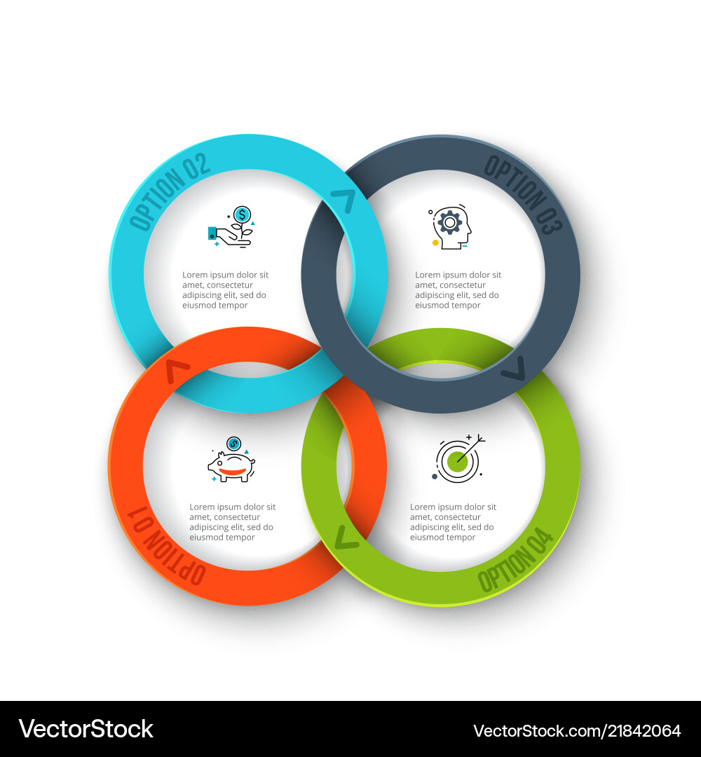 Data Cycle Infographic - 4 Steps Royalty Free Vector Image