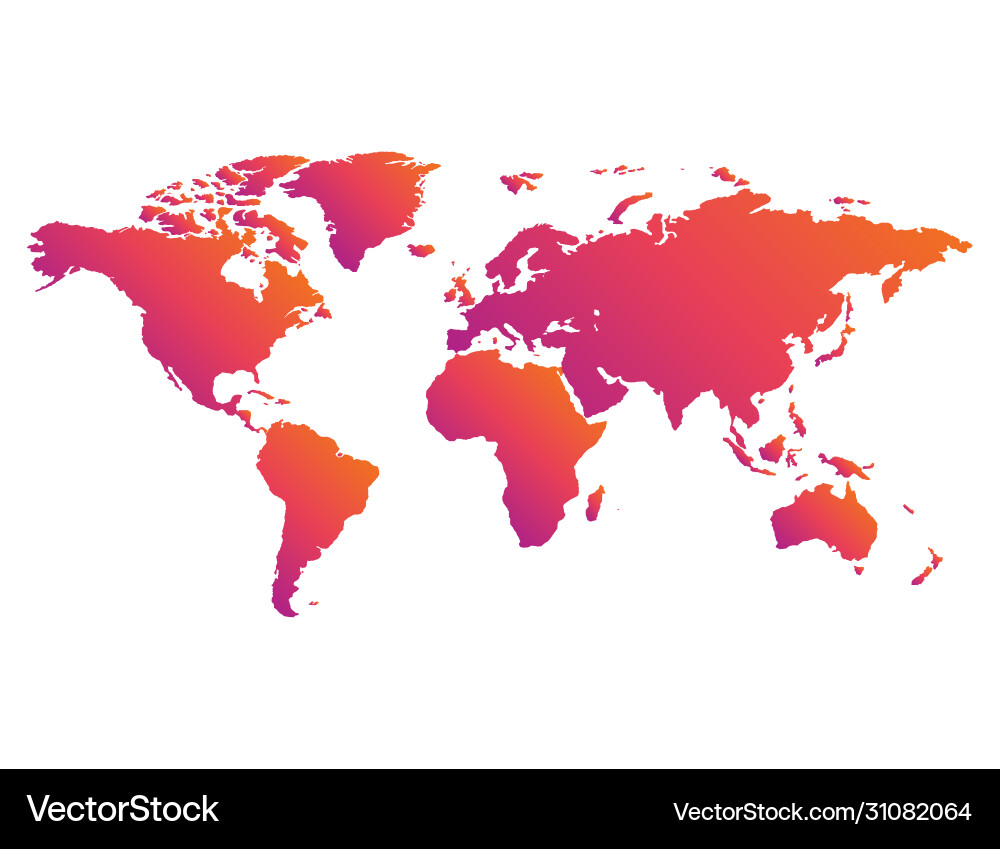 Earth map in colorful gradient design insta style vector image