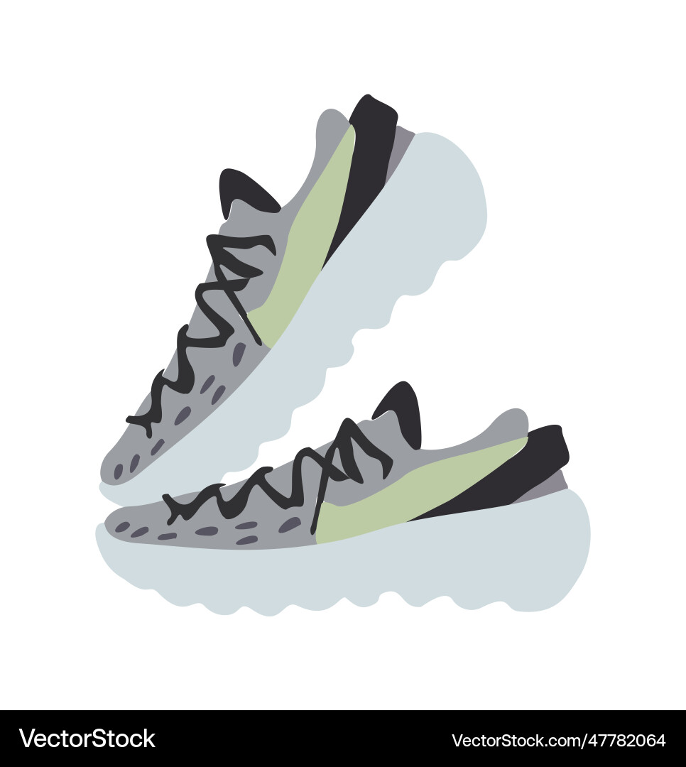 Fashion sneakers sport shoes pair isolated Fashion sneakers sport shoes pair isolated vector image