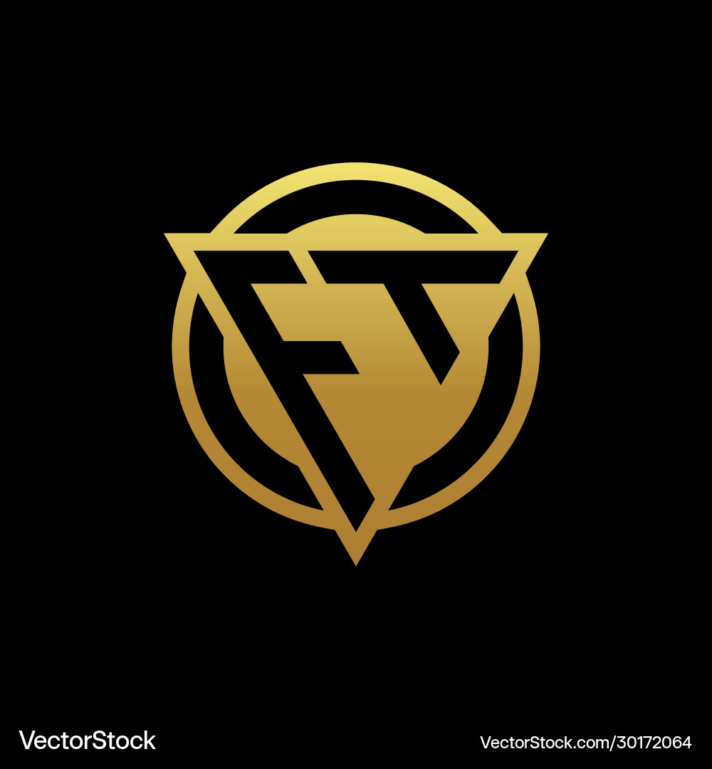Ft logo monogram with triangle shape and circle Vector Image