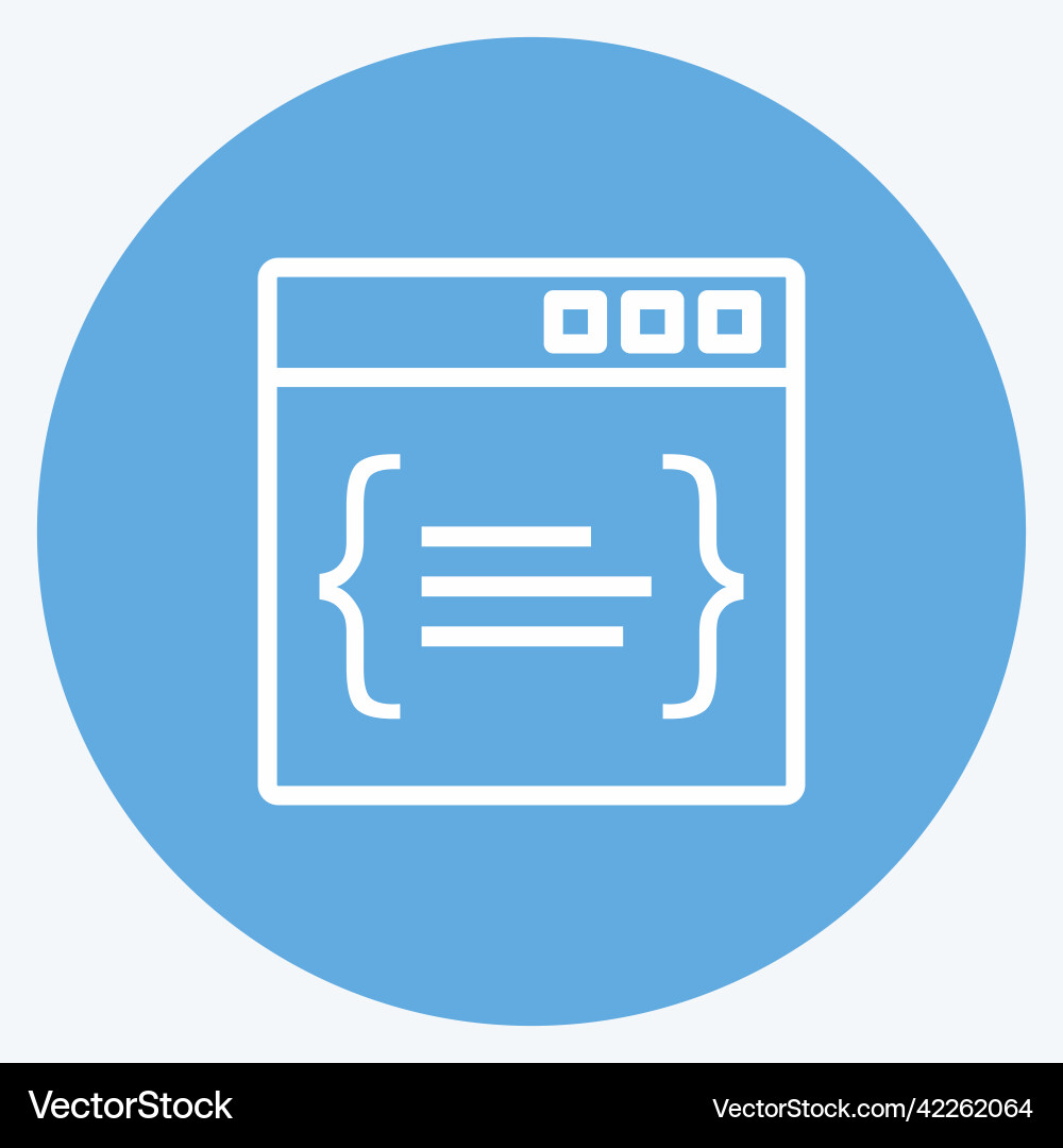 Icon code suitable for programming symbol blue Icon code suitable for programming symbol blue vector image