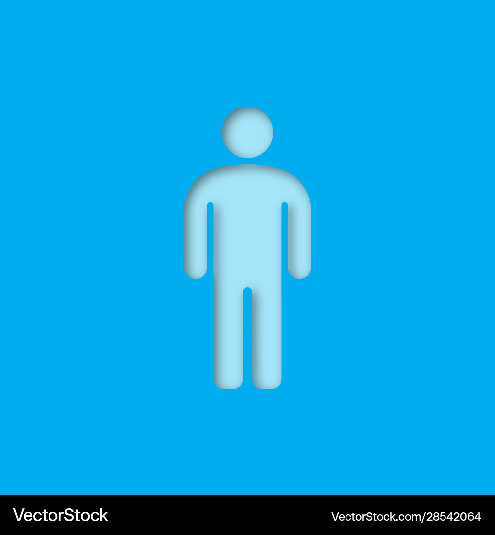 Man in front view paper cut out icon Man in front view paper cut out icon vector image