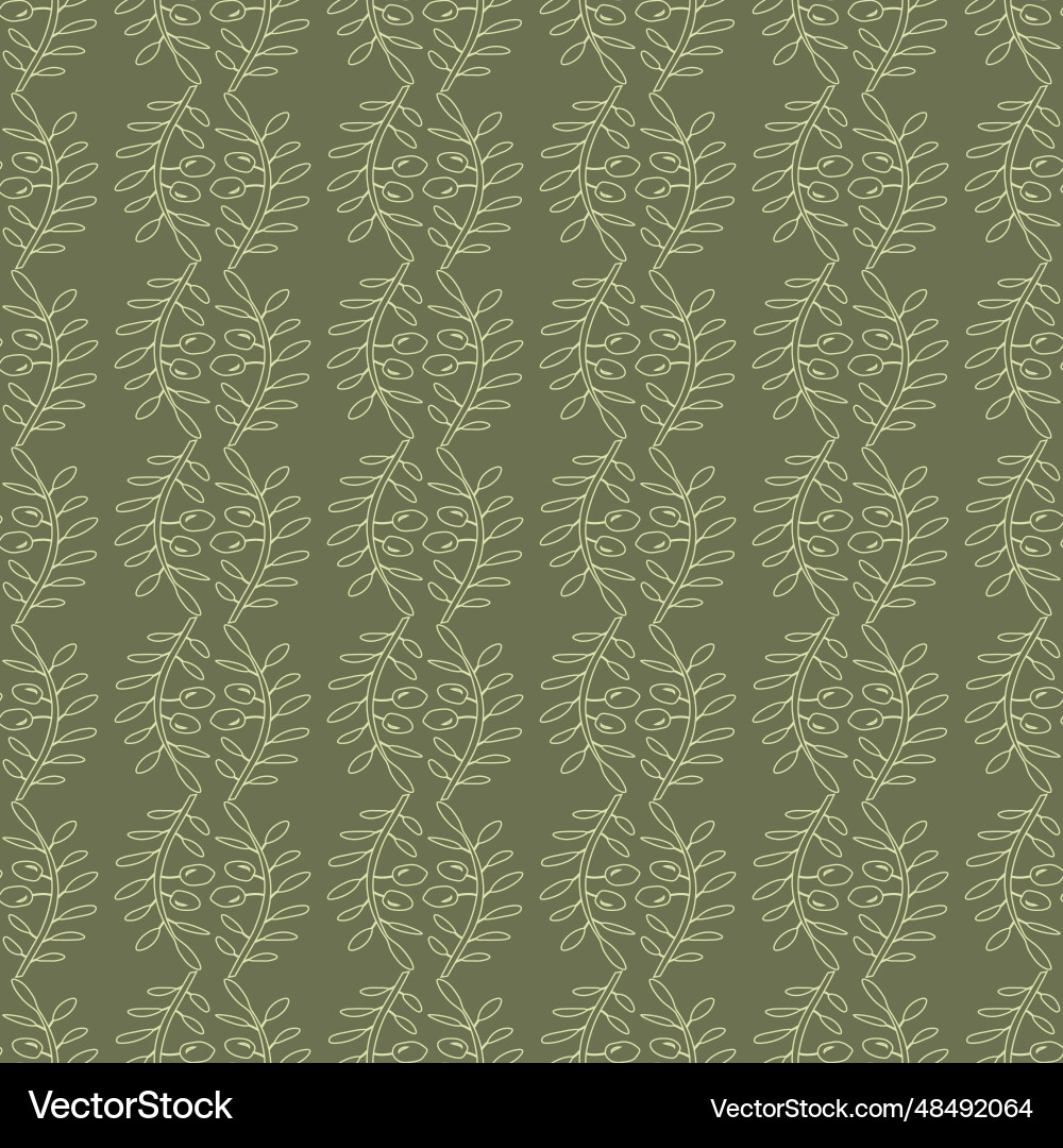 Nice green olive branch abstract pattern Nice green olive branch abstract pattern vector image