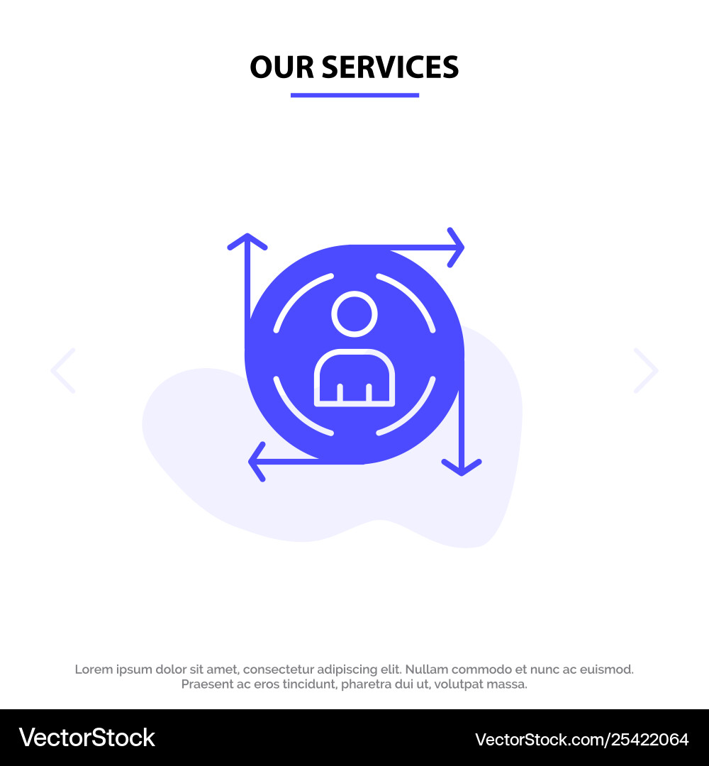Our services user predication arrow path solid Our services user predication arrow path solid vector image