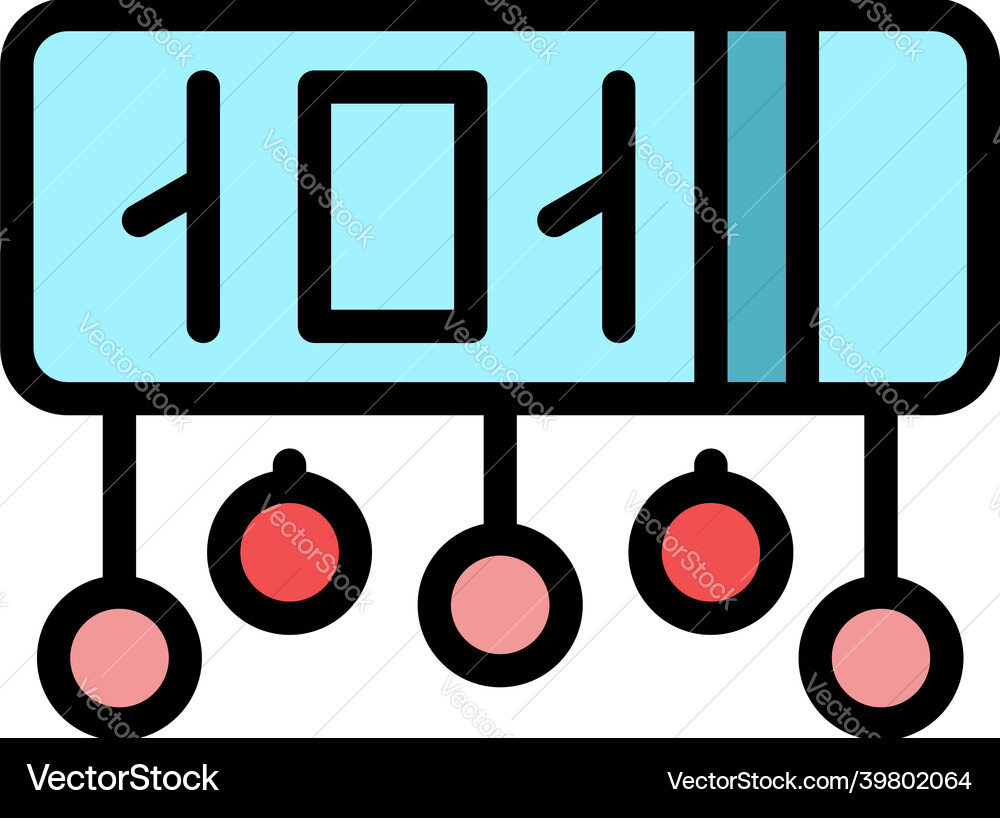 Password cipher icon color outline Vector Image