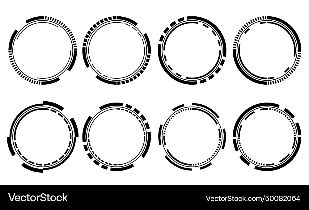 Sci-Fi Circular UI Elements vector image