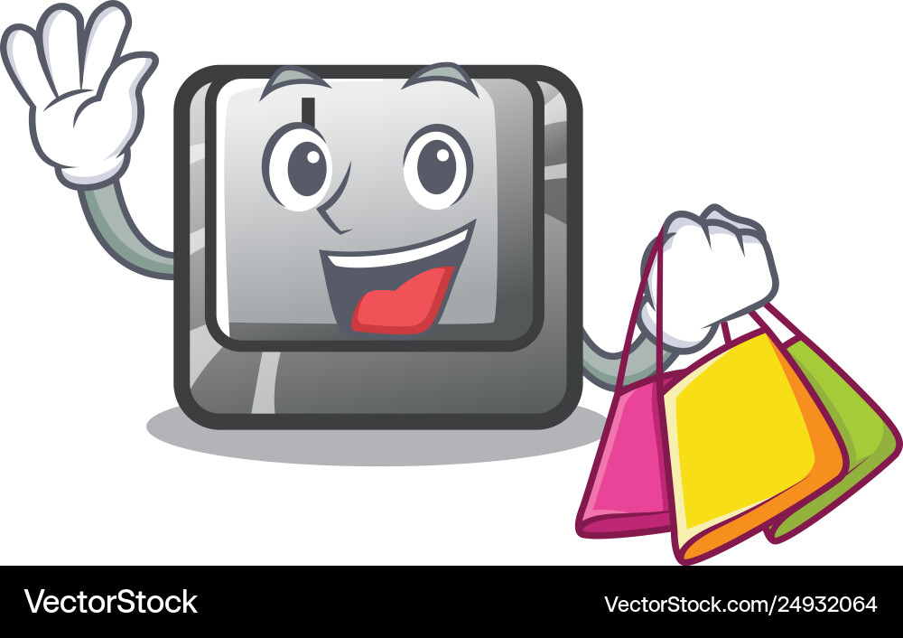 Shopping button i in character shape Vector Image