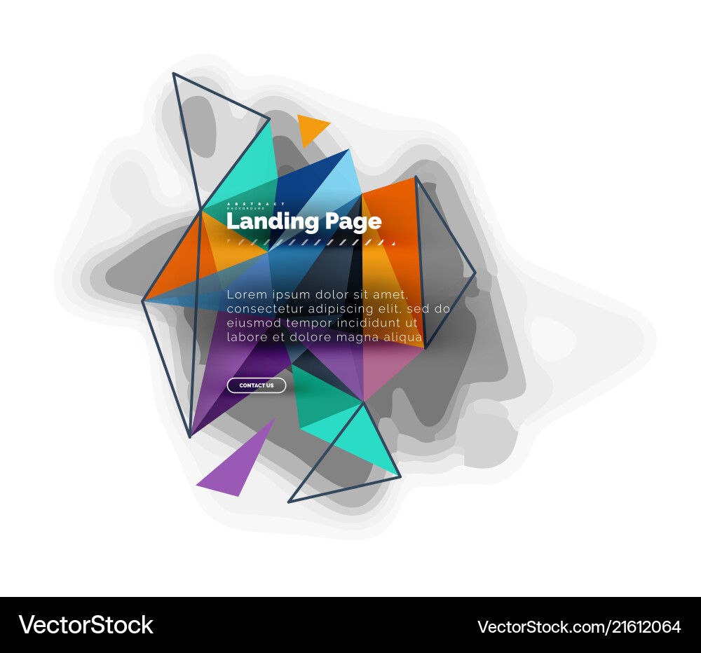 Triangular design abstract background landing Triangular design abstract background landing vector image