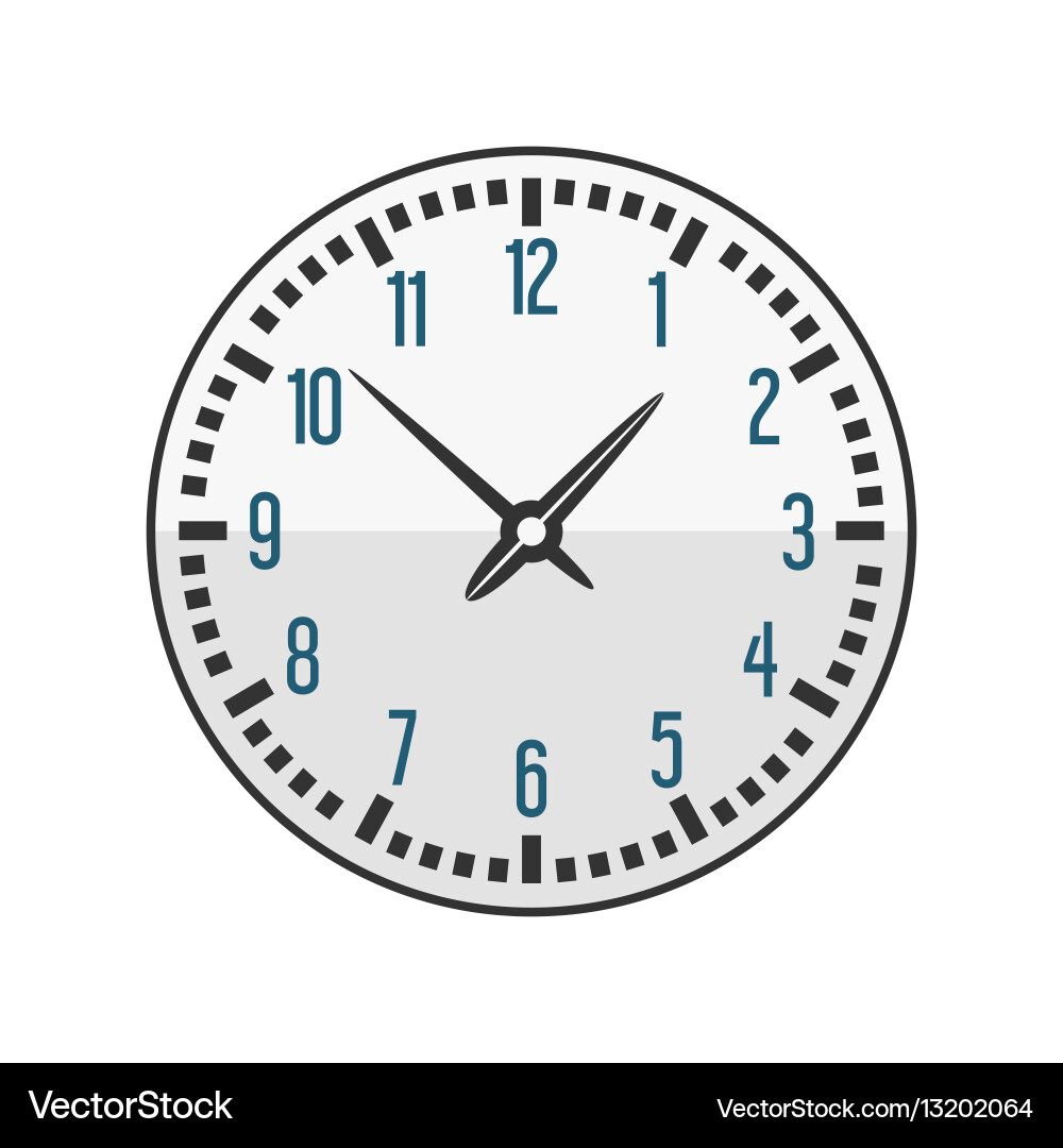Wall clock circle sign with chronometer pointer vector image