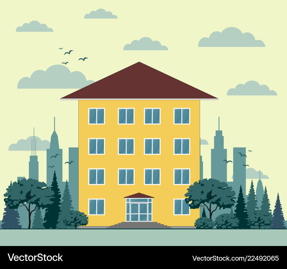 Building in flat style Building in flat style vector image