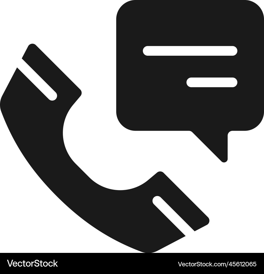 Cell phone with speech bubble black glyph icon Cell phone with speech bubble black glyph icon vector image