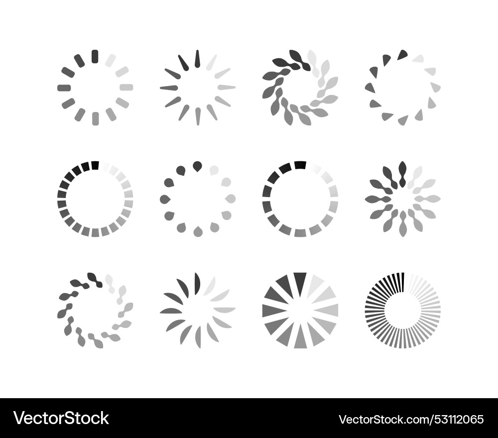 Collection loading bar status icon set of loaded Collection loading bar status icon set of loaded vector image