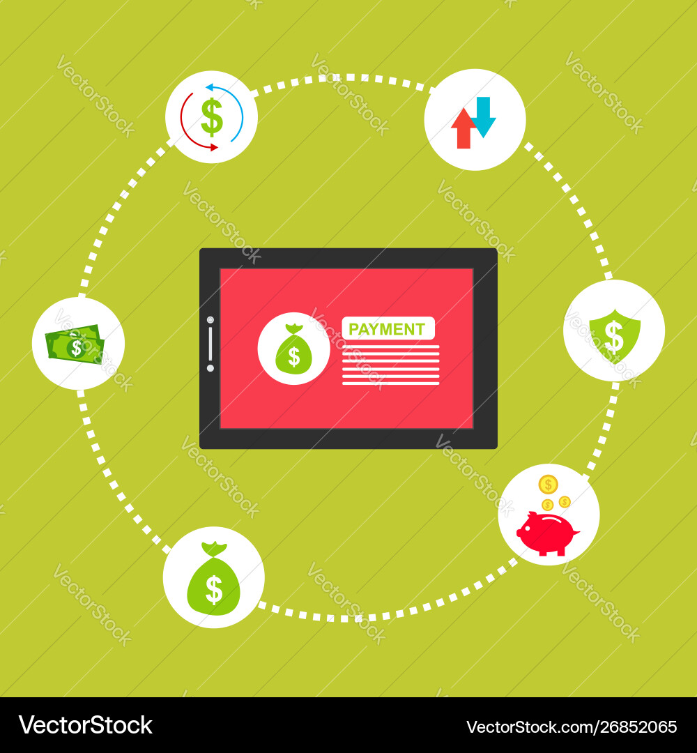 Concept online and mobile payments for web page Concept online and mobile payments for web page vector image