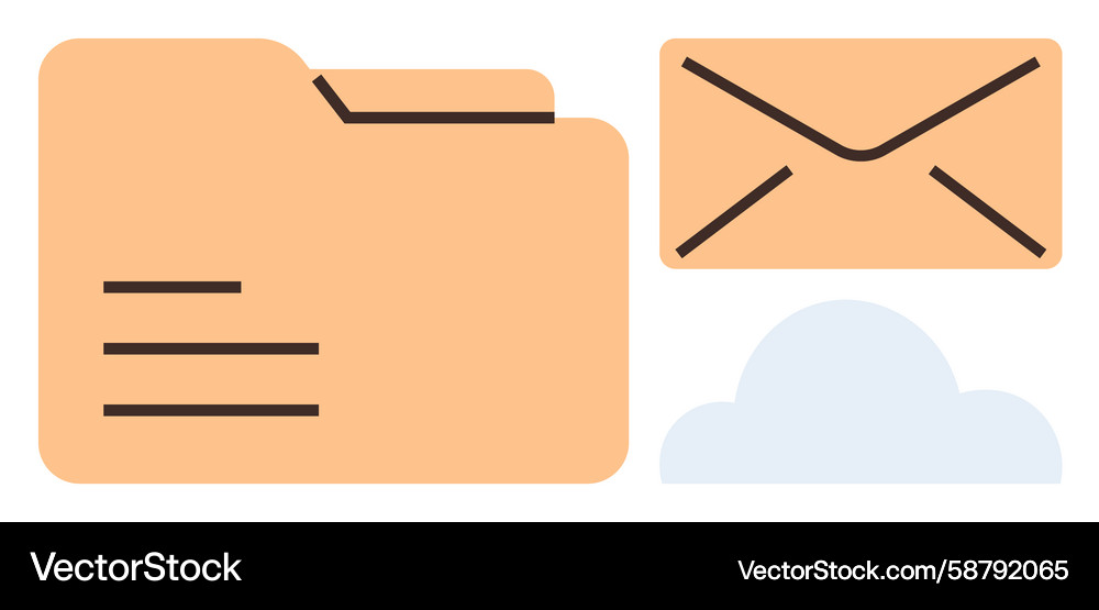 Digital data management with folder email Digital data management with folder email Vector Image