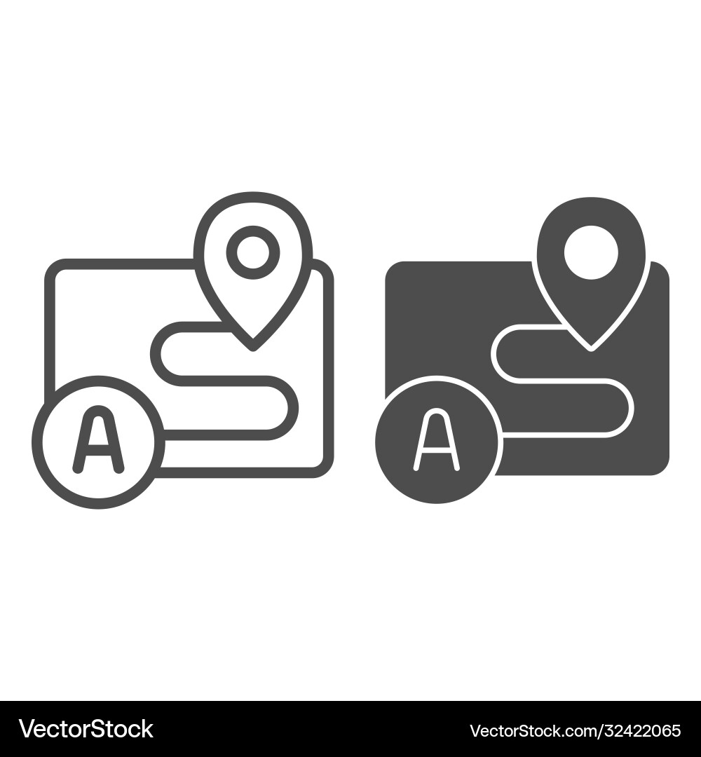 Distance between points with location marker line Distance between points with location marker line vector image