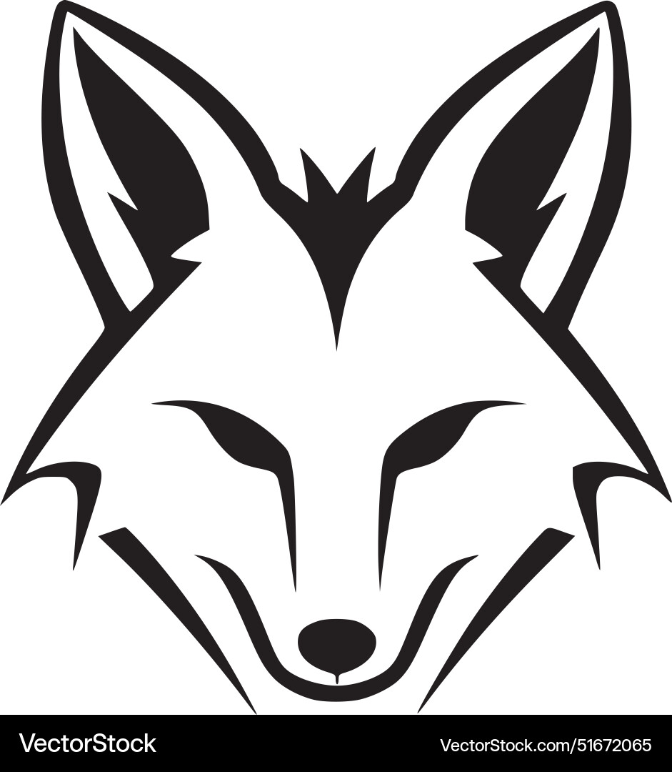 Fox - black and white Fox - black and white Vector Image