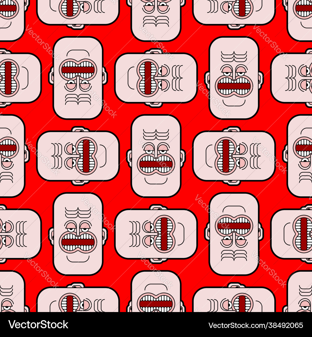 Hatred texture angry face pattern seamless grumpy Hatred texture angry face pattern seamless grumpy vector image