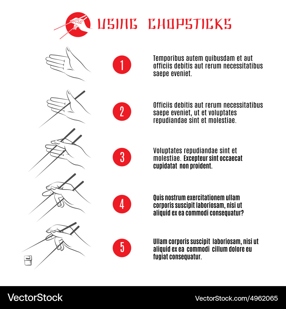 How to use chopsticks vector image