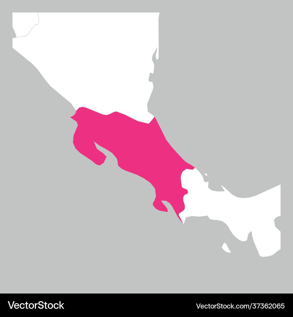 Map costa rica pink highlighted with neighbor Map costa rica pink highlighted with neighbor vector image