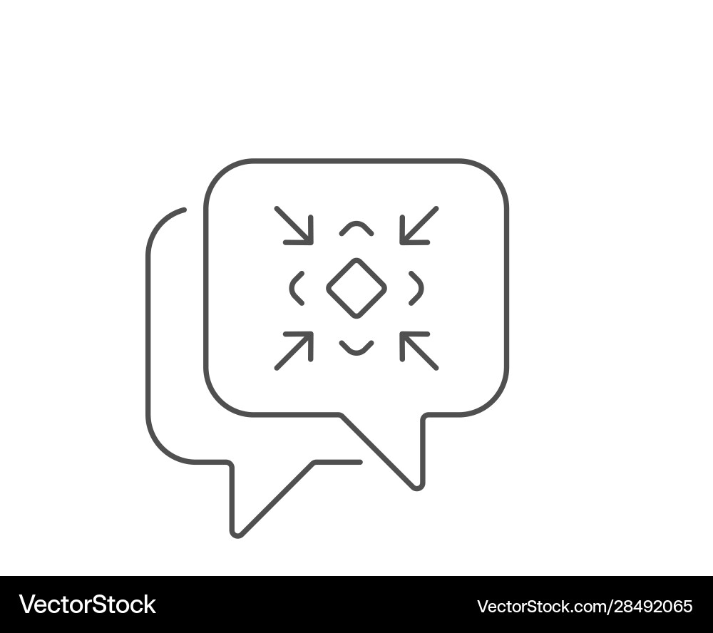 Minimize arrow line icon small screen sign vector image