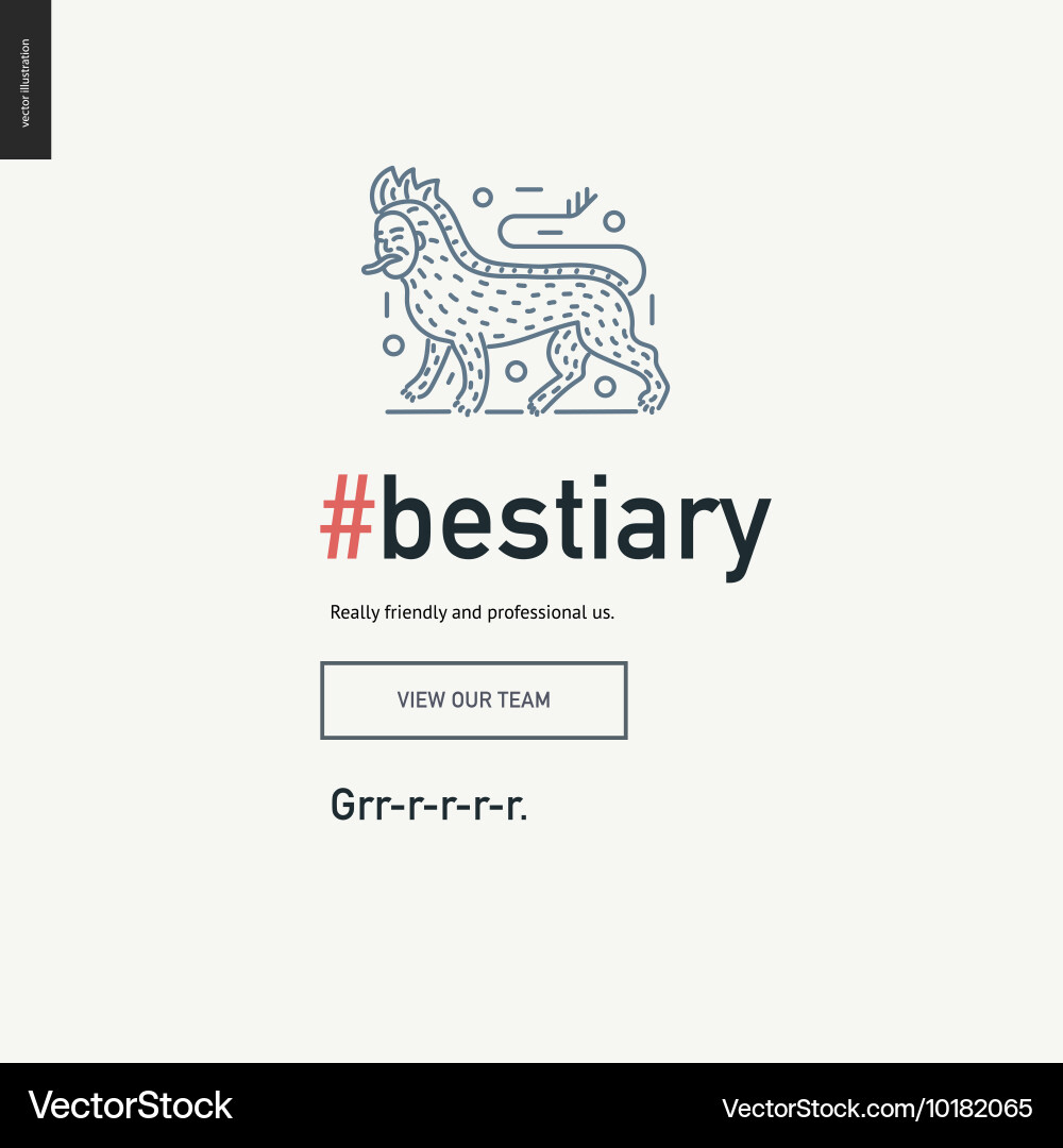 Modern Bestiary Website Block vector image
