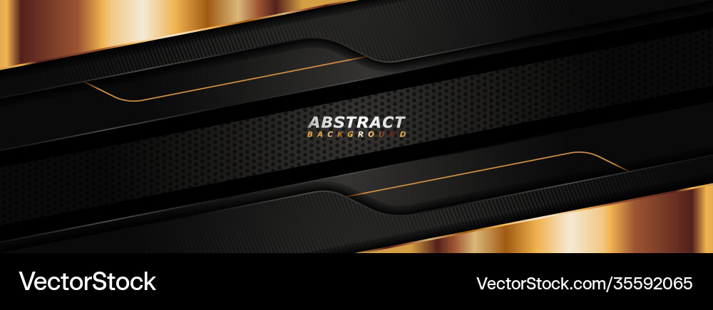 Modern dark tech background combine with golden Vector Image