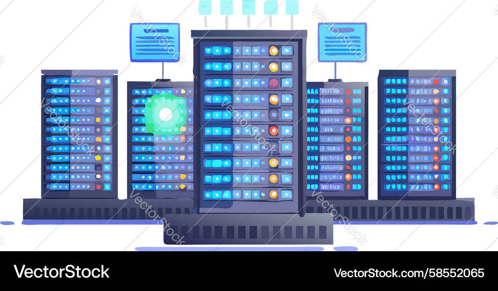 Modern Server Data Stacks Vector Image