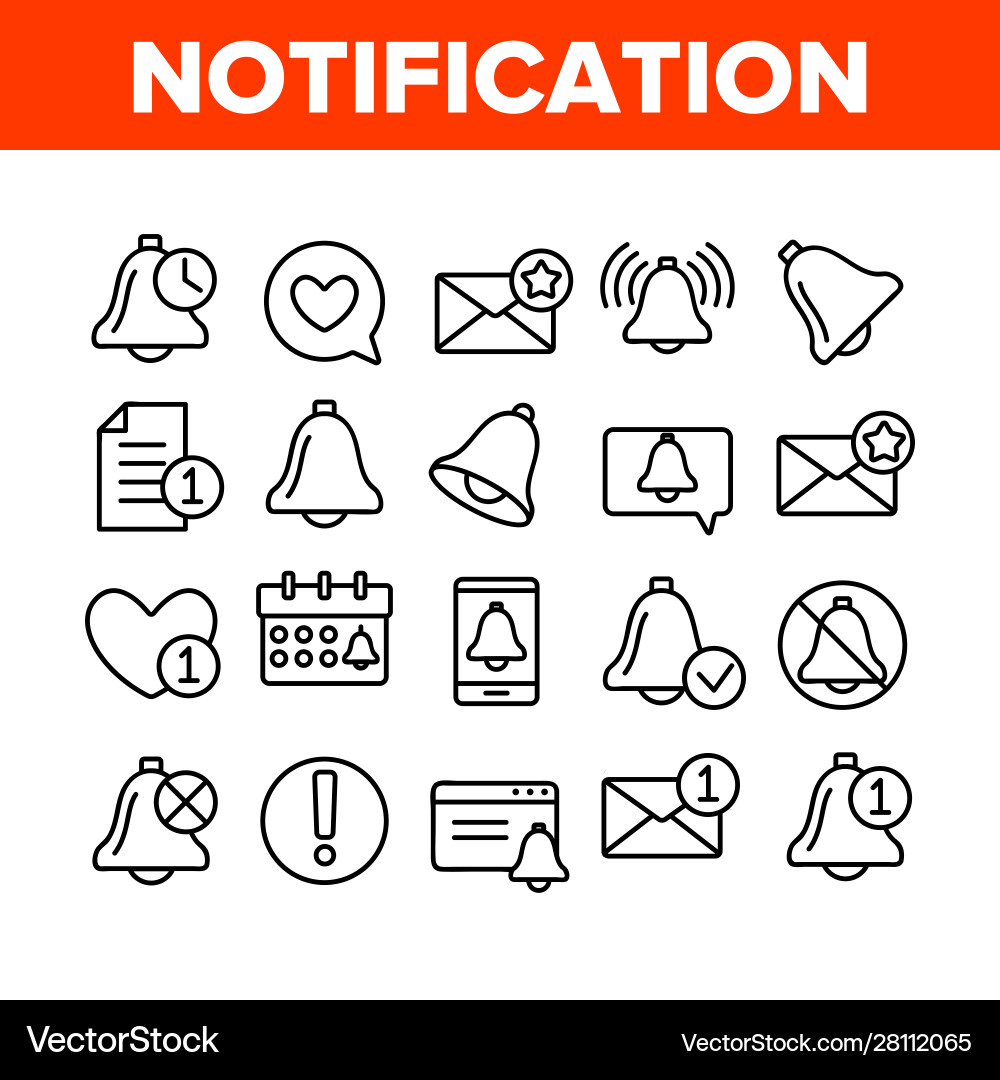 Notification collection elements icons set Notification collection elements icons set vector image