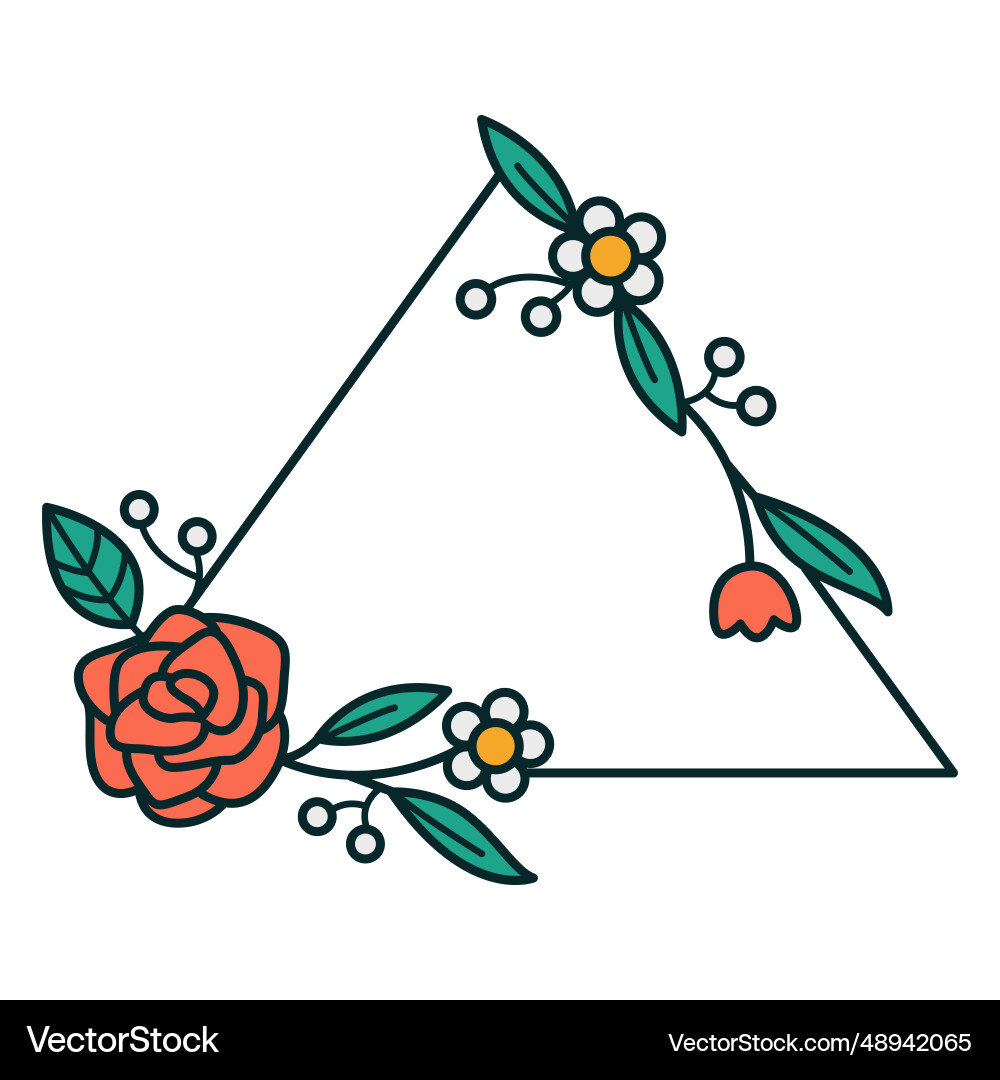Ornament triangular frame Ornament triangular frame Vector Image