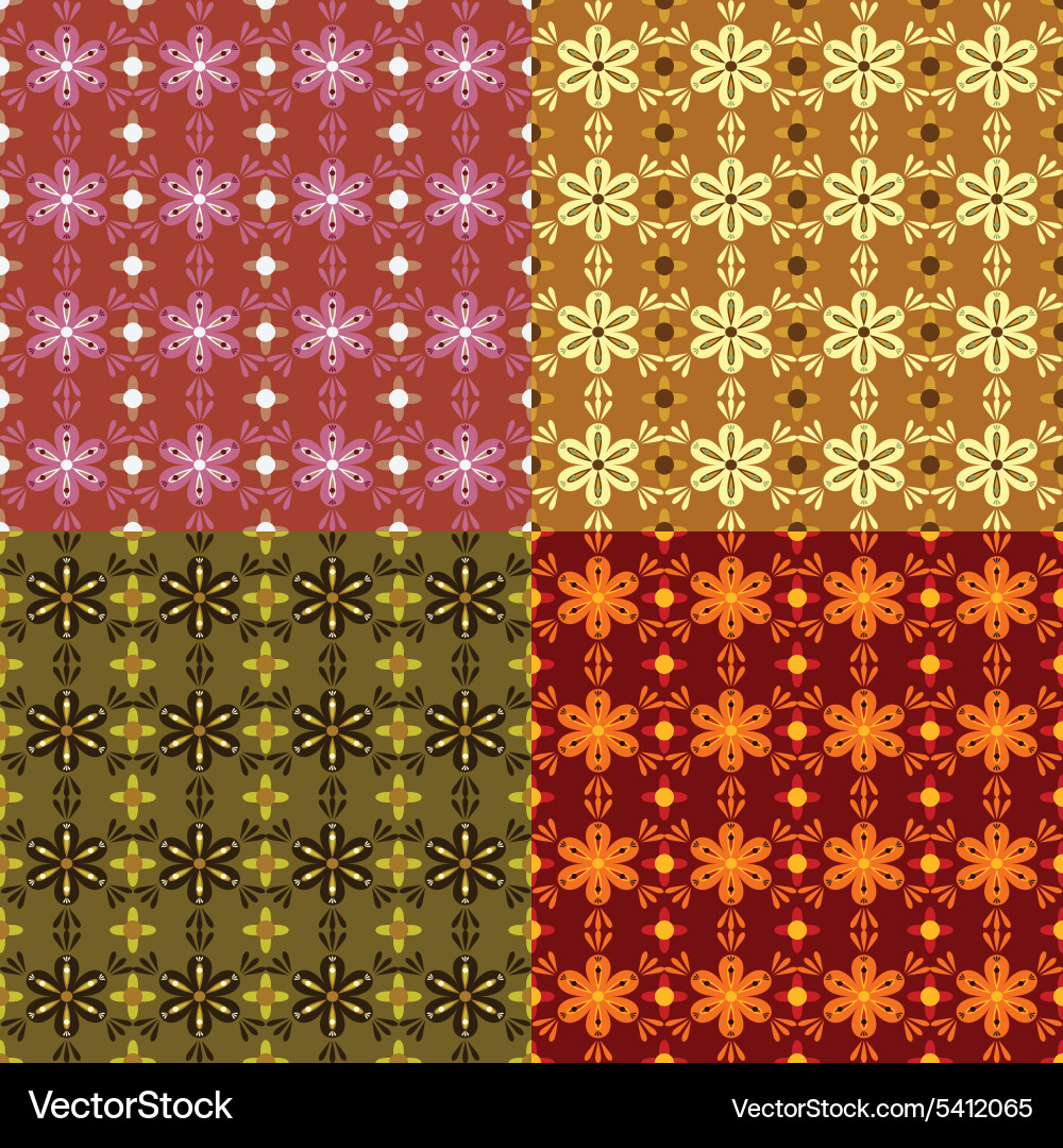 Ornate Brown Geometric Patterns Vector Image