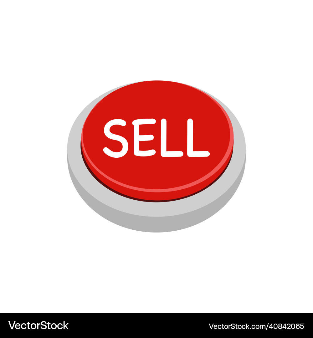Red sell button indicates the presentation Vector Image